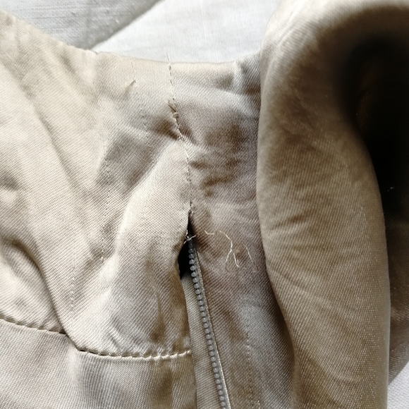 WILFRED Isabelle Dress Olive Beige Mini Silky Cupro Size 2 Aritzia - Picture 9 of 14